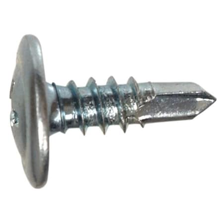 Hillman Self-Drilling Screw, #8 x 1/2 in, Zinc Plated Steel Truss Head Phillips Drive 196176